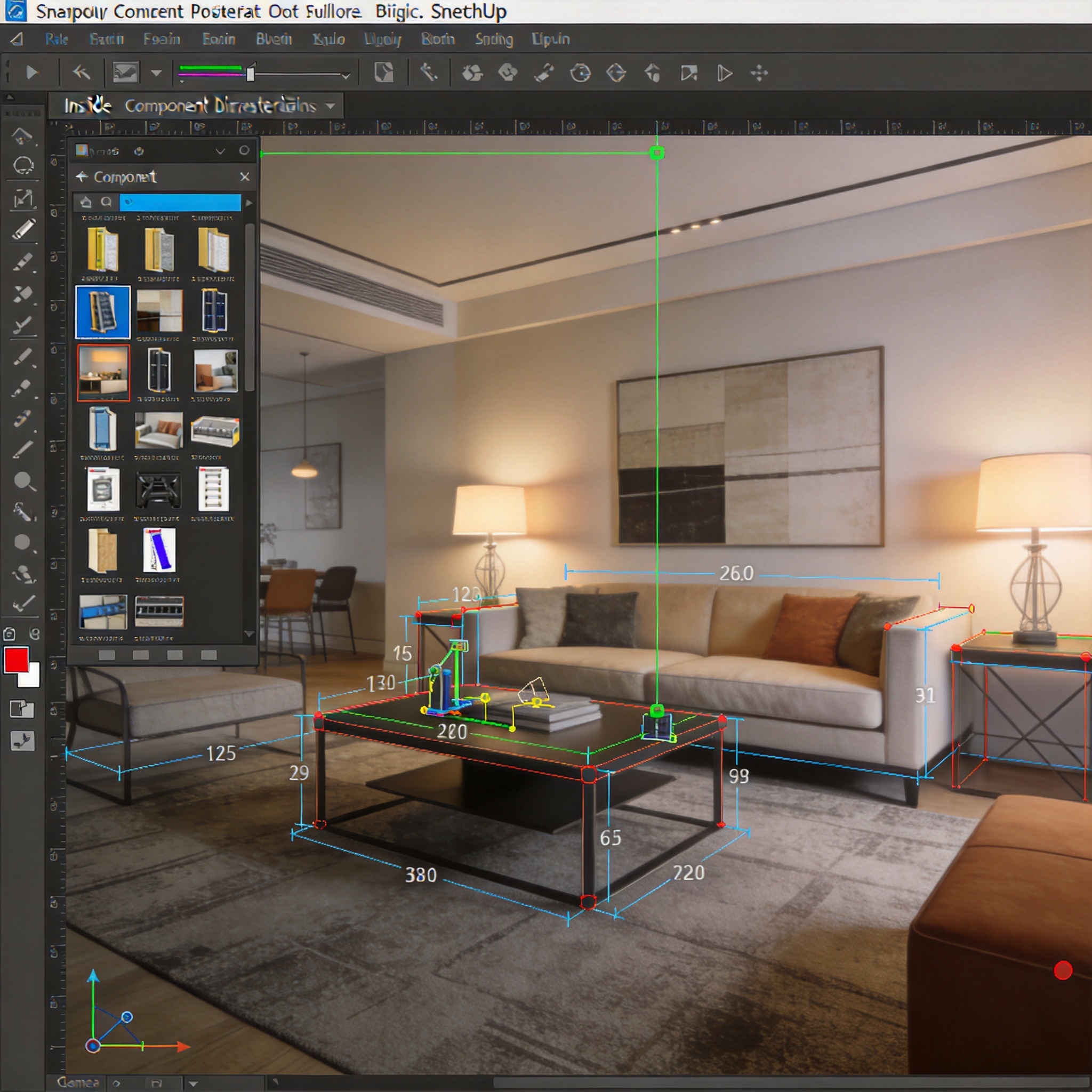 SketchUp室内设计建模界面预览